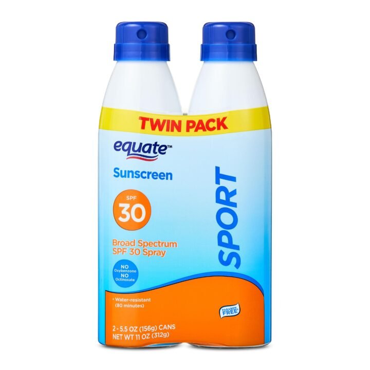Equate Sport Sunscreen en Aerosol FPS 30 (Twin Pack)