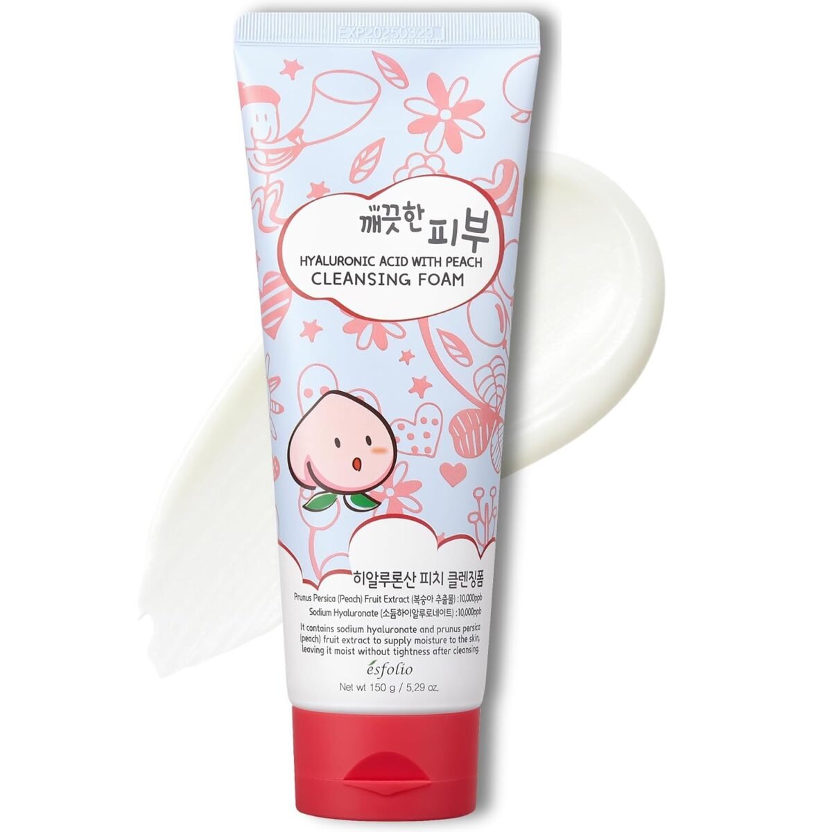 Limpiador Facial De espuma Esfolio Acido Hialuronico de durazno 150 g