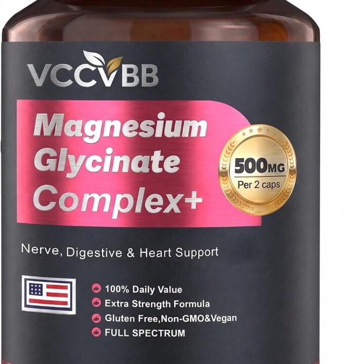 Glicinato de magnesio 500 mg, complejo de magnesio 12 en 1