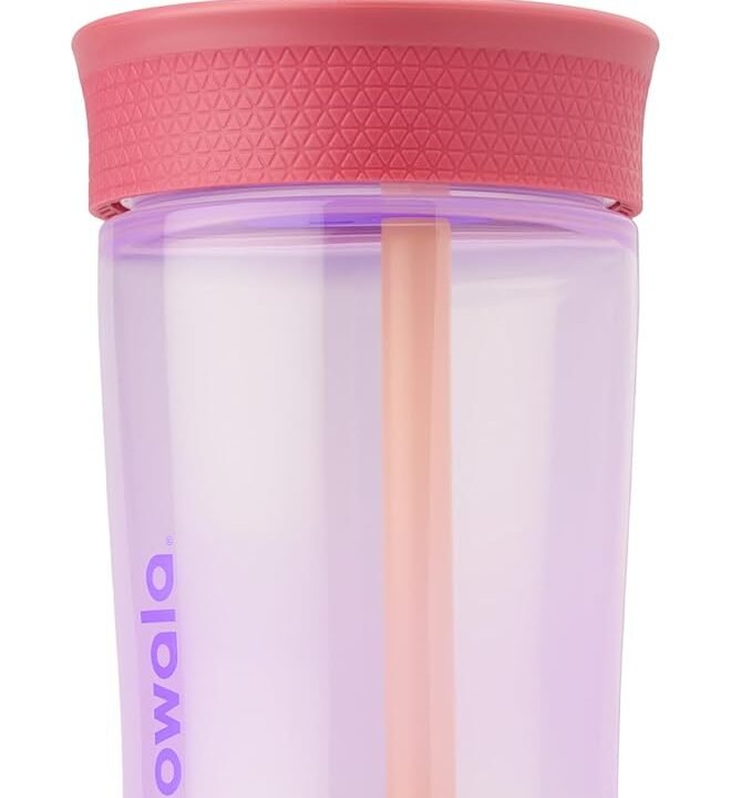 Owala Kids Tumbler – Vaso con Popote Flexible en Color Rosa y Lila